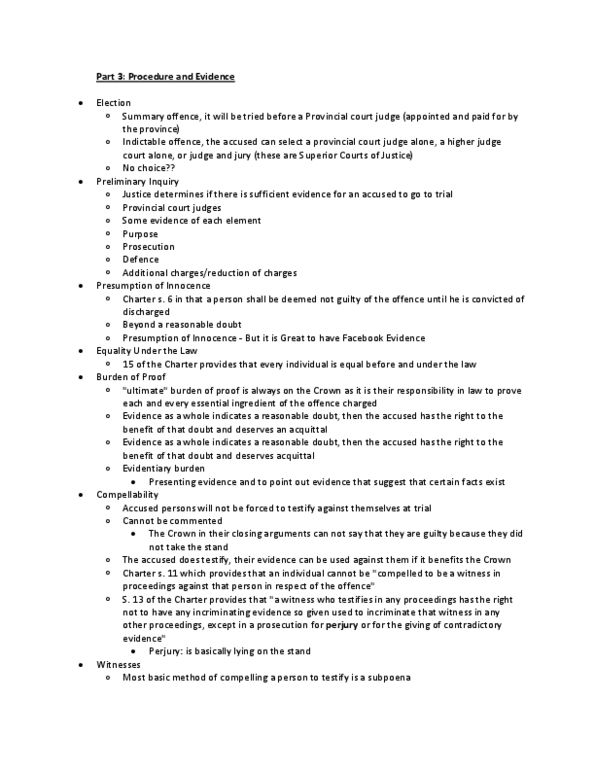 LS202 Lecture Notes - Canada Evidence Act, Indictable Offence, Voir Dire thumbnail