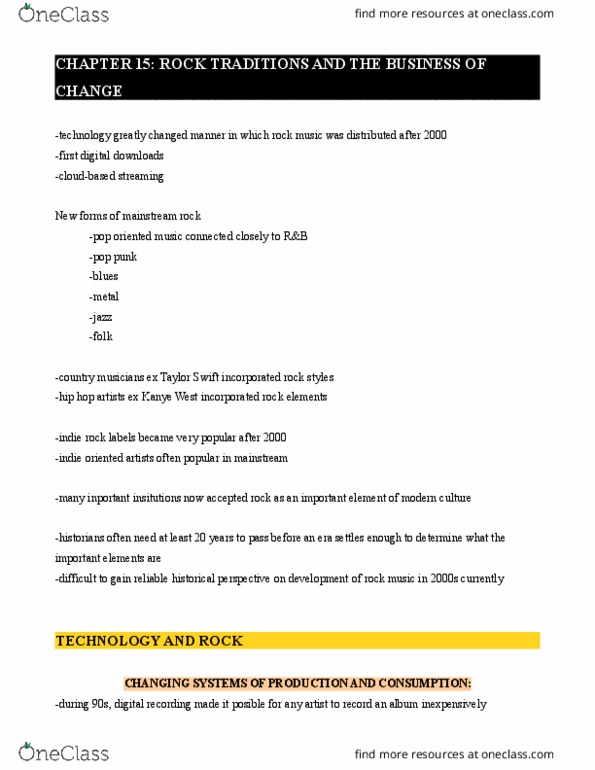 MU121 Chapter Notes - Chapter 15: Pop Punk, Punk Blues, Gnutella thumbnail
