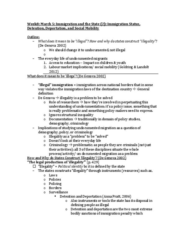 SOC336H1 Lecture Notes - Lecture 7: Structural Inequality, Racialization, Social Capital thumbnail