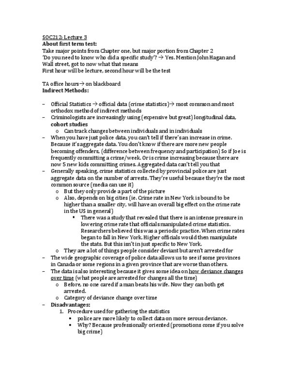 SOC212H1 Lecture Notes - Lecture 3: Cohort Study, Blackboard, Assault thumbnail