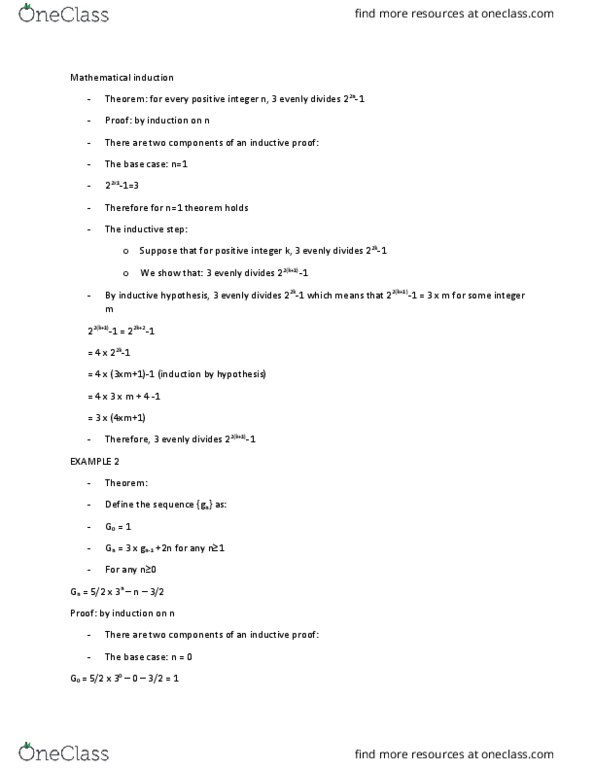 CIS 1910 Lecture Notes - Lecture 20: Negative Number, Well-Order, Mathematical Induction thumbnail