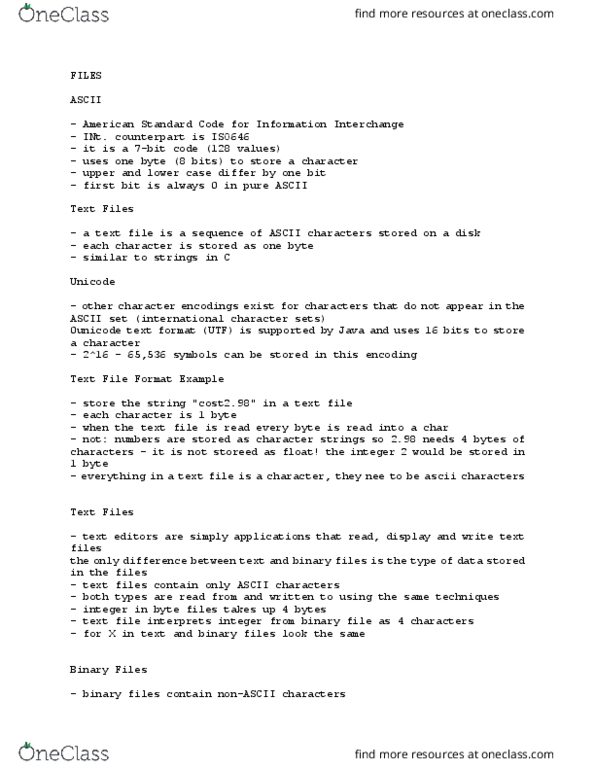 CIS 2500 Lecture Notes - Lecture 2: Binary File, Text Editor, Scanf Format String thumbnail