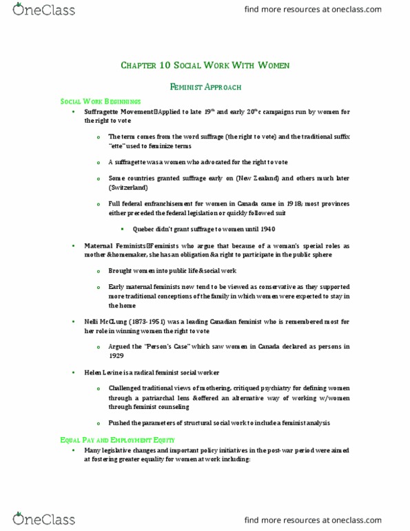 Social Work 1022A/B Chapter Notes - Chapter 10: Omen, Living Wage, Crisis Management thumbnail