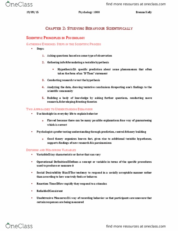 Psychology 1000 Chapter Notes - Chapter 2: Confounding, Dependent And Independent Variables, Isoniazid thumbnail