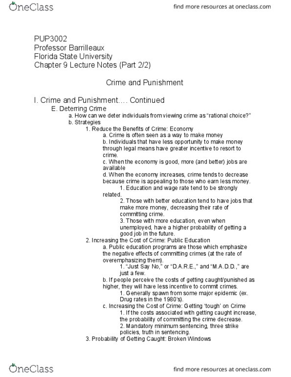 PUP-3002 Lecture Notes - Lecture 8: Homicide, List Of Countries By Intentional Homicide Rate, Broken Windows Theory thumbnail