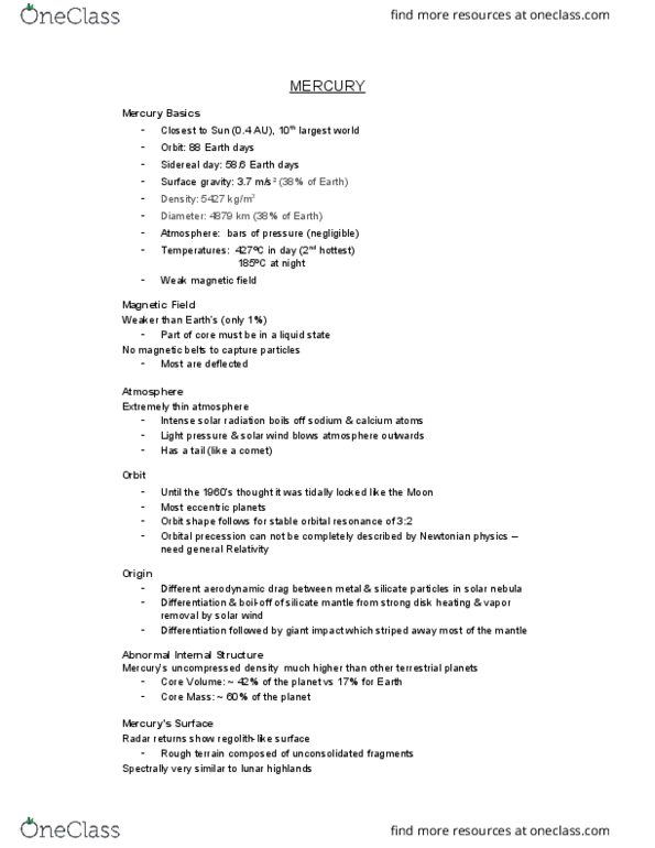 EASC 108 Lecture Notes - Lecture 10: Caloris Planitia, Seismic Wave, Rupes thumbnail