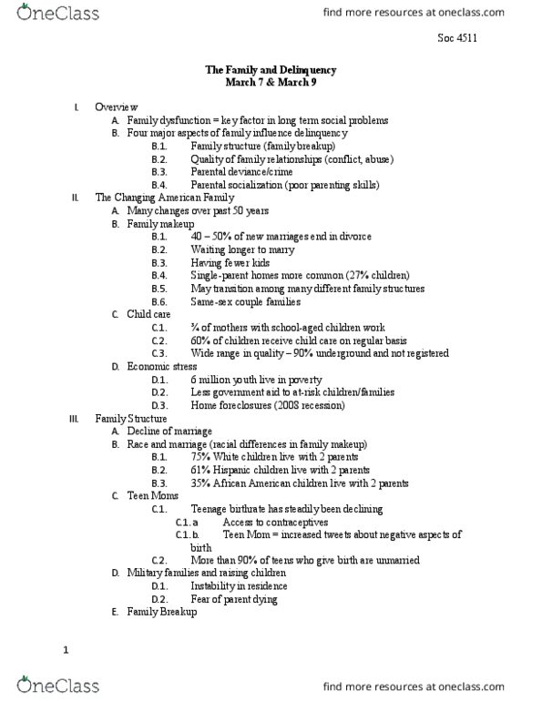 SOCIOL 4511 Lecture Notes - Lecture 7: Free-Range Parenting, Helicopter Parent, Psychological Abuse thumbnail