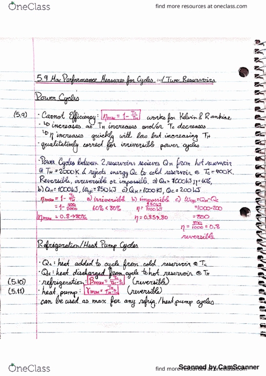MEC 309 Chapter 5.9-5.10-5.11: Performance Levels, Carnot Cycle, Clausius Inequality thumbnail