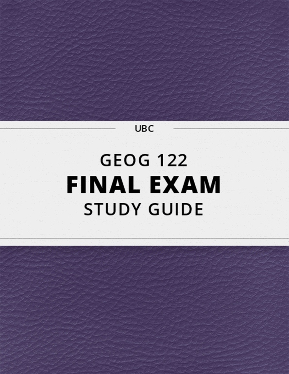 [GEOG 122] Final Exam Guide Everything you need to know! (25 pages