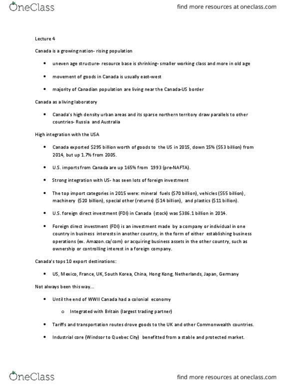 GEO 607 Lecture Notes - Lecture 4: Canadian Dollar, Eastern Canada, Canadian Prairies thumbnail