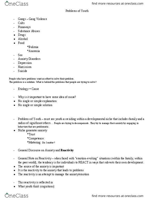 HDFS 1060 Lecture Notes - Lecture 25: Decompensation, Etiology, Gang thumbnail