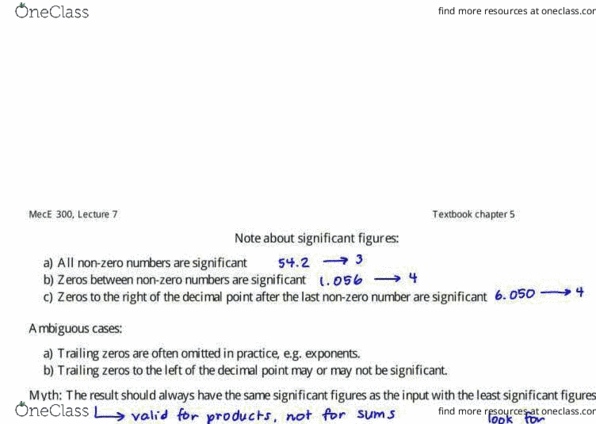 MEC E300 Lecture Notes - Lecture 7: Significant Figures, Trailing Zero, Canadian English thumbnail