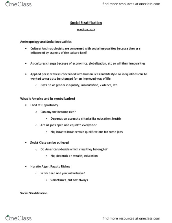 ANT 2410 Lecture Notes - Lecture 19: Intersectionality, Ascribed Status, Endogamy thumbnail