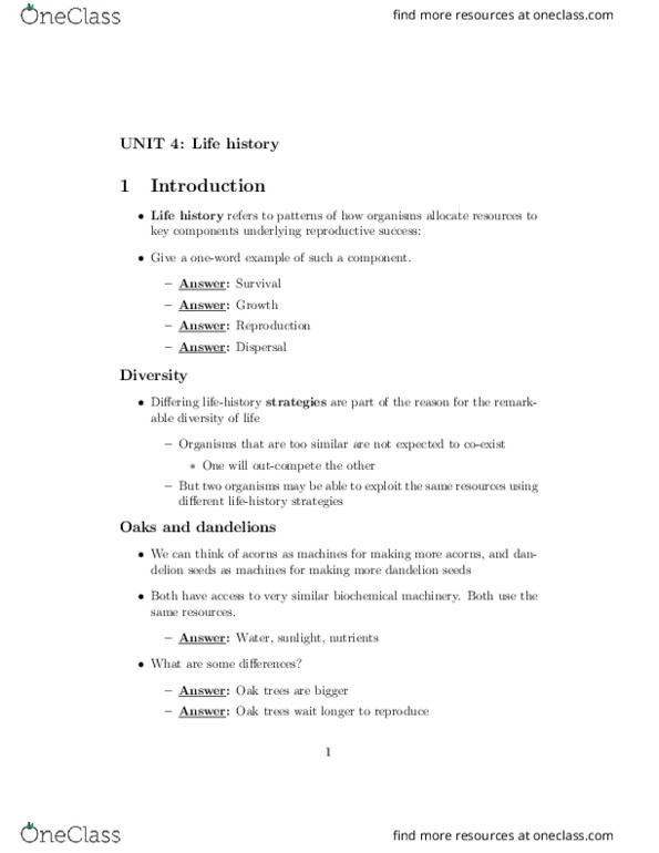 BIOLOGY 3SS3 Lecture Notes - Lecture 4: Mals, Fig Wasp, Annual Plant thumbnail