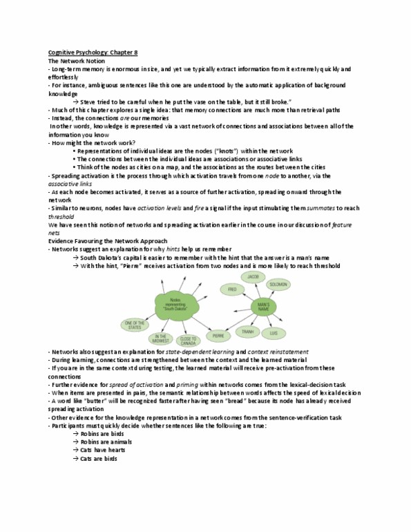 PSYC 2650 Lecture Notes - Spreading Activation, Lexical Decision Task, Knowledge Representation And Reasoning thumbnail