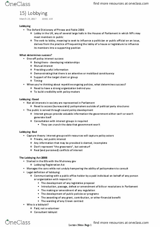 POLI 222 Lecture 15: Lobbying thumbnail