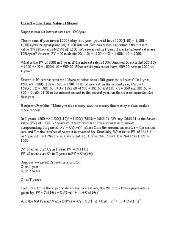 MGT338H5 Lecture : Time Value of Money thumbnail