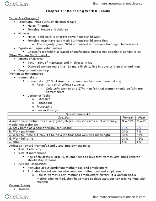 PSYC 300 Lecture Notes - Lecture 11: Mother 3, Parental Leave, Telecommuting thumbnail