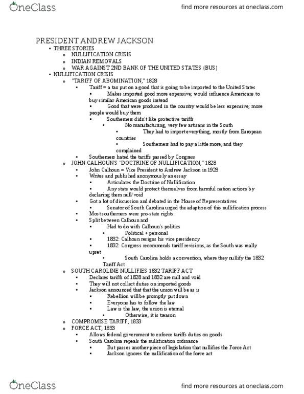 HIS 315K Lecture Notes - Lecture 22: Indian Removal Act, Trail, North South Mrt Line thumbnail