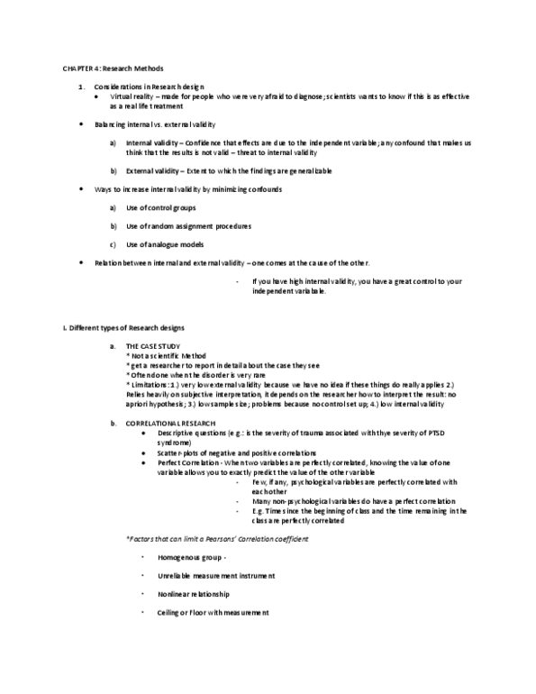 PSYCH257 Chapter Notes - Chapter 4: Measuring Instrument, Internal Validity, Scatter Plot thumbnail