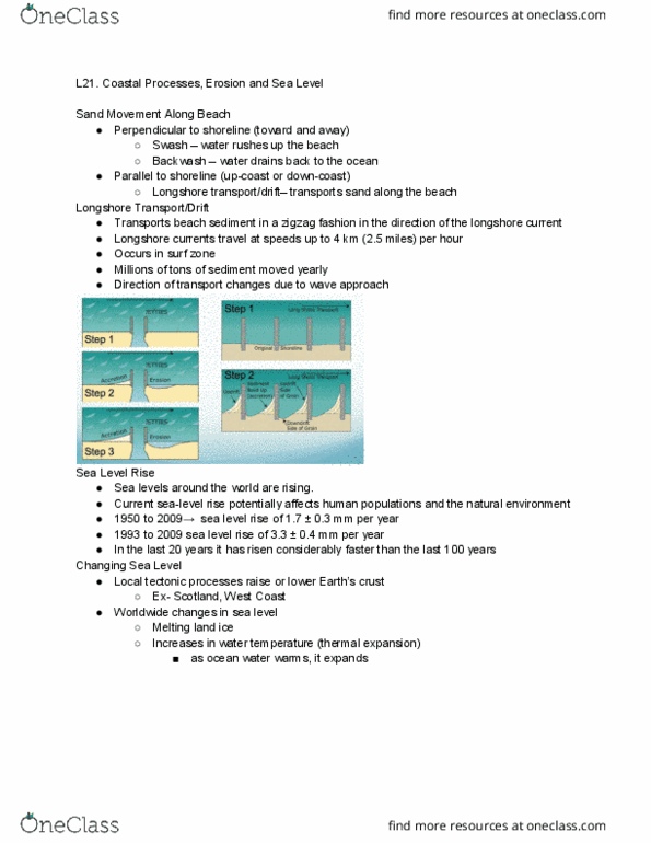 MEA 200 Lecture Notes - Lecture 21: Thermal Expansion, Coastal Erosion, Surf Zone thumbnail