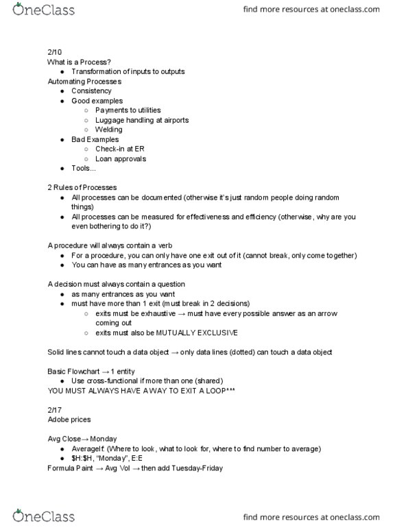 BUS 340 Lecture Notes - Lecture 2: Average Selling Price, The Space Bar, Pivot Table thumbnail