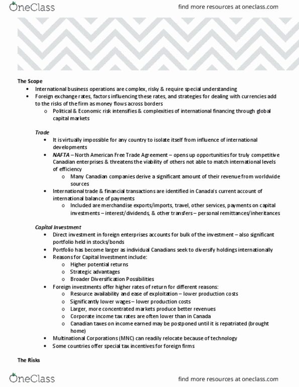 MGMT 3320 Chapter Notes - Chapter 21: Interest, Spot Contract, Eurocurrency thumbnail