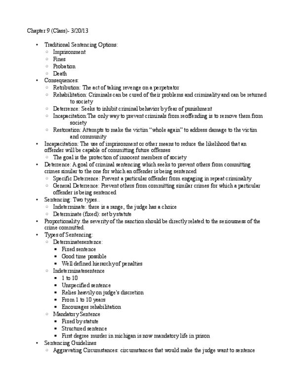 CJ 210 Lecture Notes - Capital Punishment By Country, Murder thumbnail