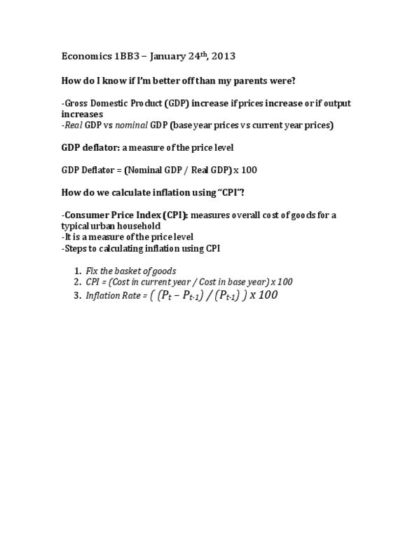 ECON 1BB3 Lecture Notes - Gdp Deflator thumbnail