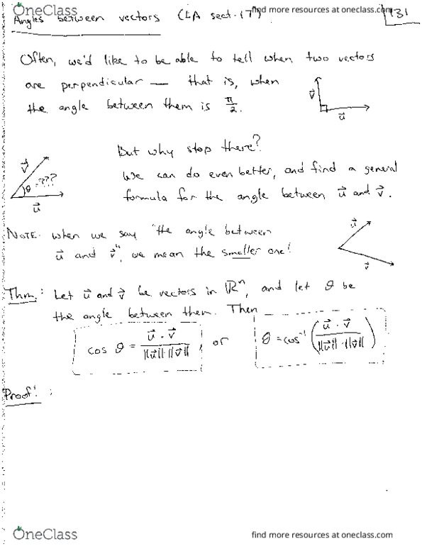 MTH 131 Lecture Notes - Lecture 7: Proj Construction, Parallelogram, Lection thumbnail