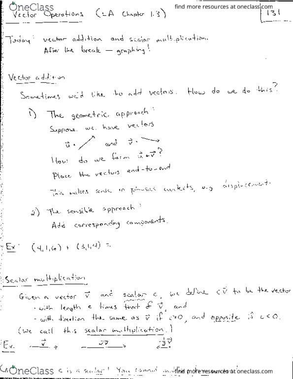 MTH 131 Lecture Notes - Lecture 3: Scalar Multiplication, Linear Combination, Weht thumbnail