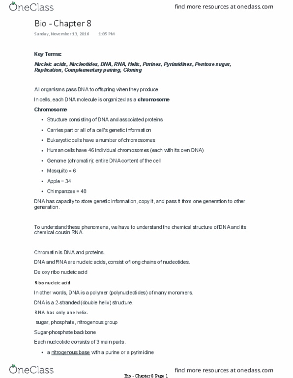 BSC 1005 Lecture Notes - Lecture 8: Somatic Cell Nuclear Transfer, Francis Crick, Human Genome Project thumbnail