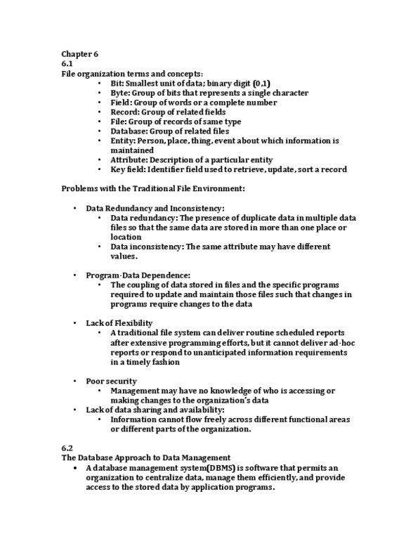 ITM 102 Lecture Notes - Data Manipulation Language, Data Definition Language, Sql thumbnail