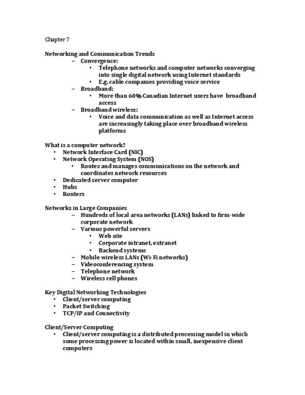 ITM 102 Lecture Notes - Local Area Network, Digital Subscriber Line, Internet Service Provider thumbnail