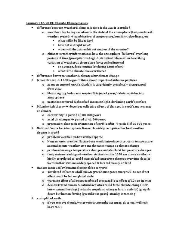 GEOG 205 Lecture Notes - Mount Agung, James Hansen, Solar Cycle thumbnail