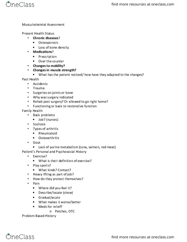 NURS 3120 Lecture Notes - Lecture 8: Lumbar Vertebrae, Temporomandibular Joint, Shoulder Girdle thumbnail