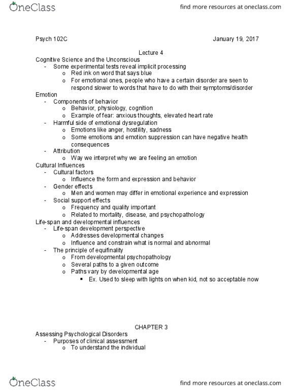 PSY BEH 102C Lecture Notes - Lecture 4: Inter-Rater Reliability, Developmental Psychopathology, Emotional Dysregulation thumbnail