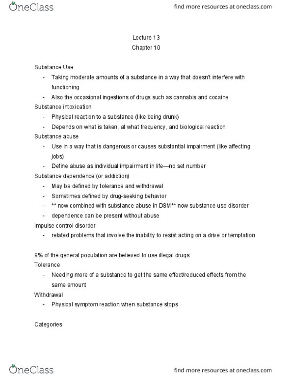 PSY BEH 102C Lecture Notes - Lecture 13: Aversion Therapy, Opponent Process, Relapse Prevention thumbnail