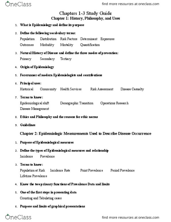HSC 4500 Chapter Notes - Chapter 1-3: Public Health Surveillance, Maternal Death, Bar Chart thumbnail