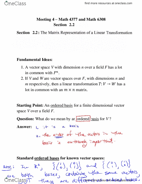 MATH 4377 Lecture Notes - Lecture 5: Coordinate Vector, Linear Map thumbnail