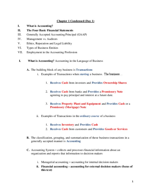 ACCT 1201 Chapter Notes - Chapter 1: Statement Of Changes In Equity, Cash Flow Statement, Accounts Payable thumbnail