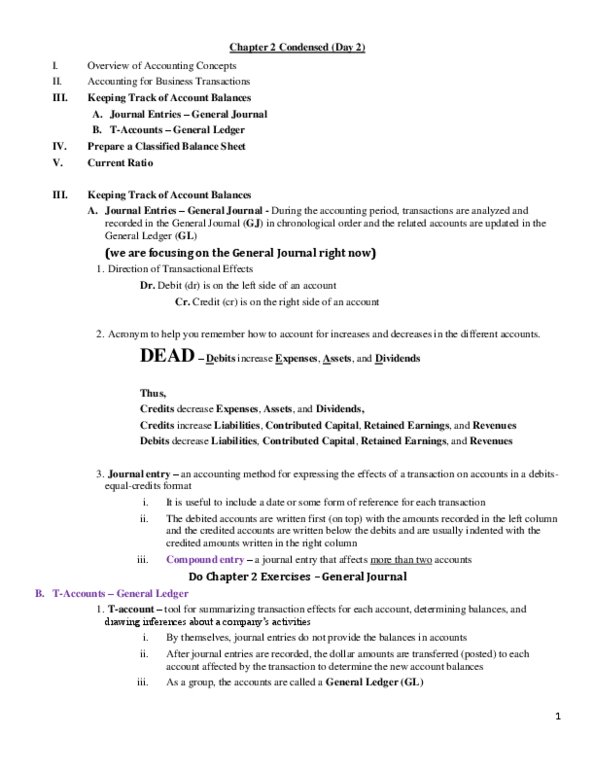 ACCT 1201 Chapter Notes - Chapter 2: General Ledger, Deferral, Current Liability thumbnail
