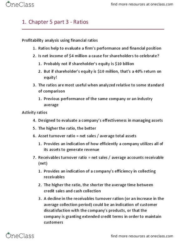 ACCOUNTG 321 Lecture Notes - Lecture 11: Asset, Inventory Turnover, Asset Turnover thumbnail