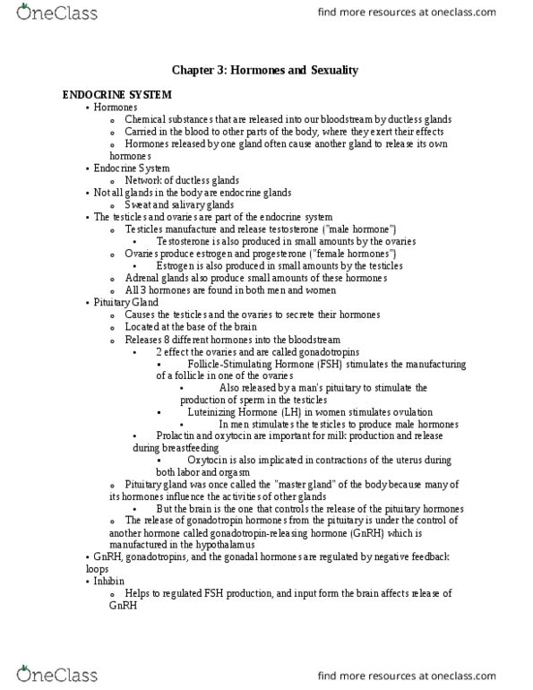 PSYC 210 Chapter Notes - Chapter 3: Ovarian Follicle, Human Chorionic Gonadotropin, Folliculogenesis thumbnail