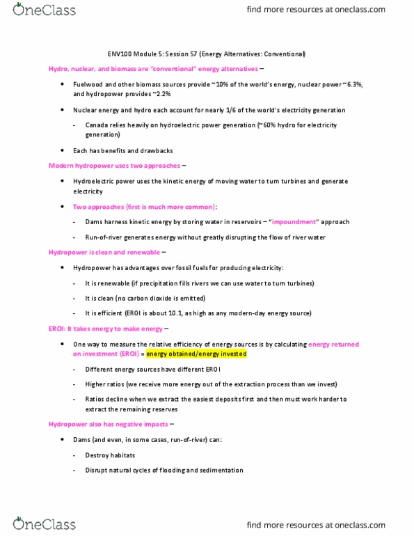 ENV100Y5 Lecture Notes - Lecture 5: Thermal Pollution, Plutonium, Overexploitation thumbnail