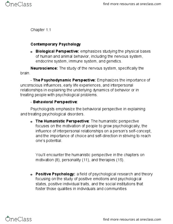 PSYC 100 Lecture Notes - Lecture 2: Positive Psychology, Psyccritiques, Endocrine System thumbnail