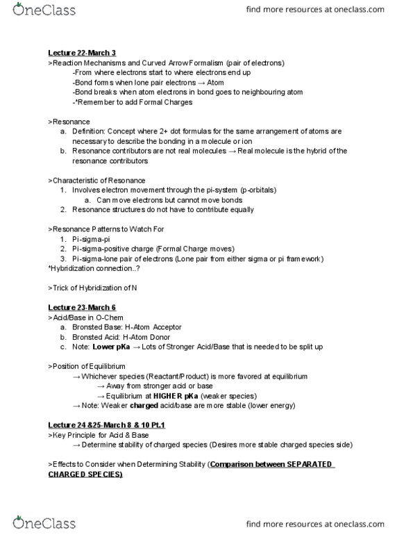 CHEM 123 Lecture Notes - Lecture 22: Lone Pair, Acid Dissociation Constant, Conjugate Acid thumbnail