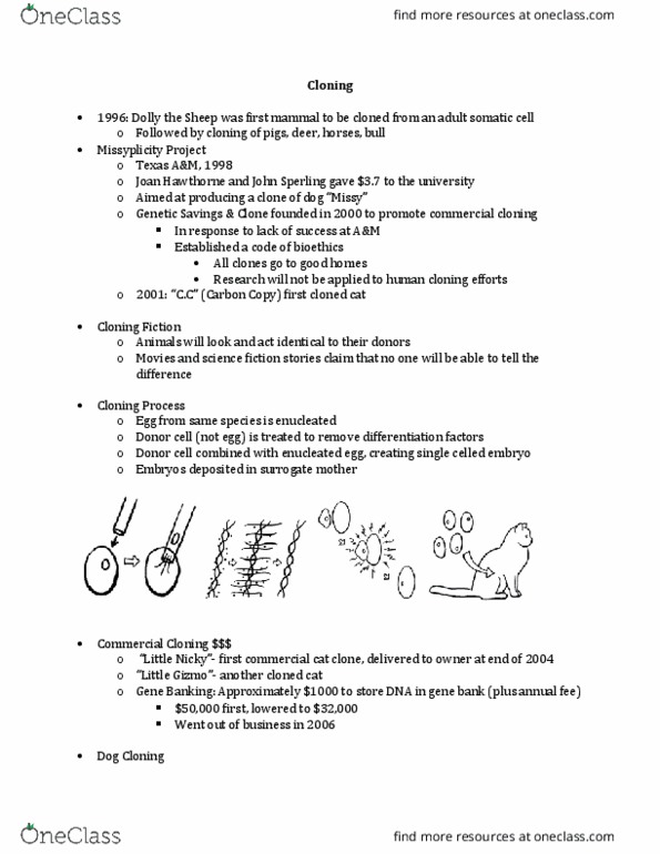 AN SC 215 Lecture Notes - Lecture 23: Snuppy, Afghan Hound, Seoul National University thumbnail