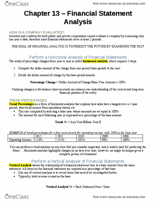 COMM-1107EL Chapter Notes - Chapter 13: Accounts Payable, Negative Number, Price–Earnings Ratio thumbnail