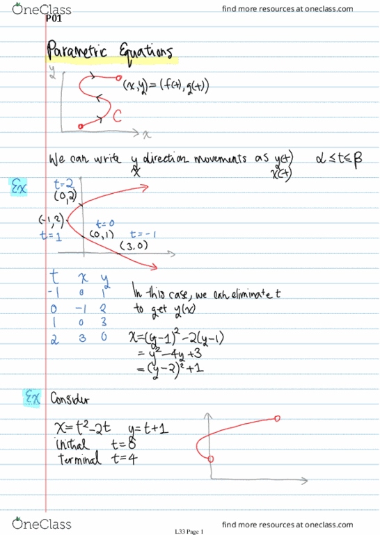 MATH138 Lecture 33: Parametric Equations thumbnail